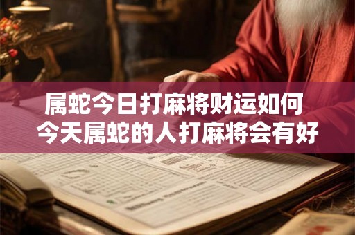 属蛇今日打麻将财运如何 今天属蛇的人打麻将会有好运吗