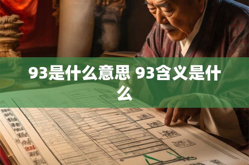 93是什么意思 93含义是什么