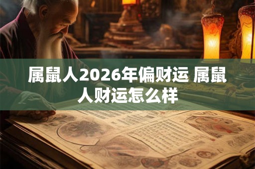 属鼠人2026年偏财运 属鼠人财运怎么样