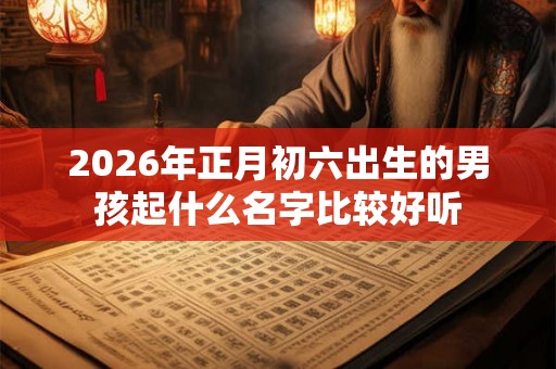 2026年正月初六出生的男孩起什么名字比较好听 2026年正月初六出生的男孩起什么名字比较好听
