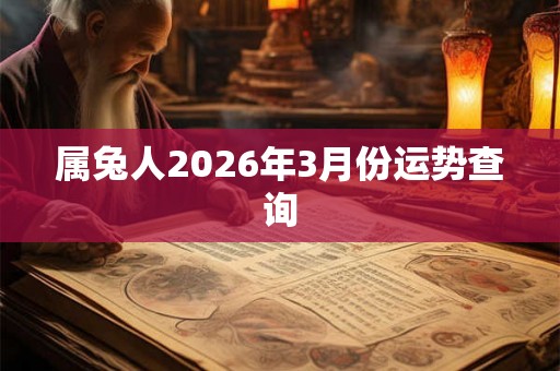 属兔人2026年3月份运势查询
