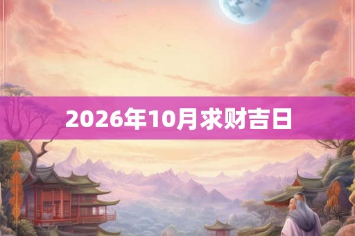 2026年10月求财吉日