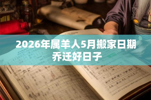 2026年属羊人5月搬家日期 乔迁好日子