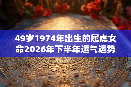 49岁1974年出生的属虎女命2026年下半年运气运势