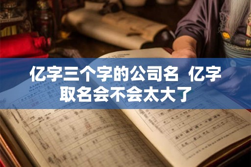 亿字三个字的公司名  亿字取名会不会太大了
