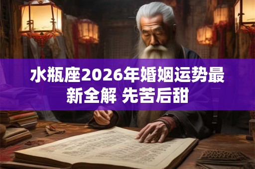 水瓶座2026年婚姻运势最新全解 先苦后甜