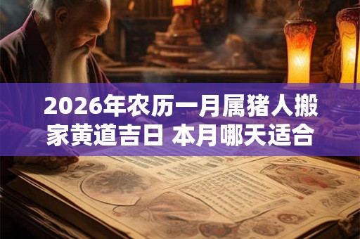 2026年农历一月属猪人搬家黄道吉日 本月哪天适合搬家