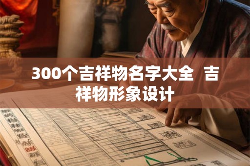 300个吉祥物名字大全  吉祥物形象设计