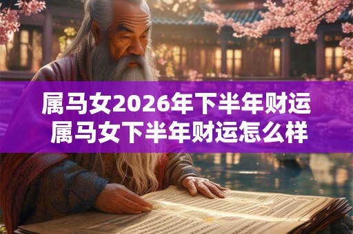 属马女2026年下半年财运 属马女下半年财运怎么样