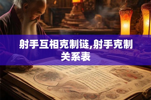 射手互相克制链,射手克制关系表