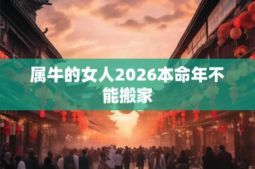 属牛的女人2026本命年不能搬家