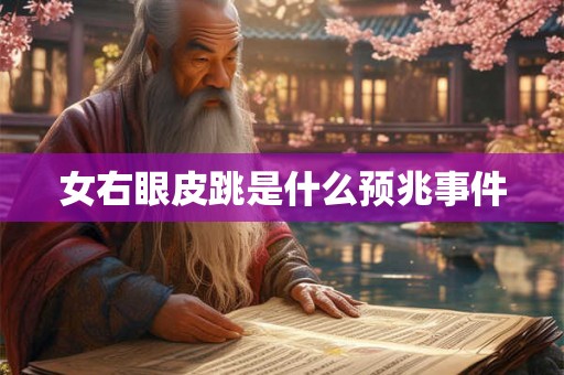 女右眼皮跳是什么预兆事件 女右眼皮跳是什么预兆事件