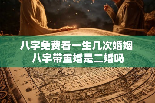 八字免费看一生几次婚姻 八字带重婚是二婚吗