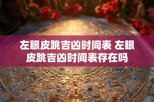 左眼皮跳吉凶时间表 左眼皮跳吉凶时间表存在吗