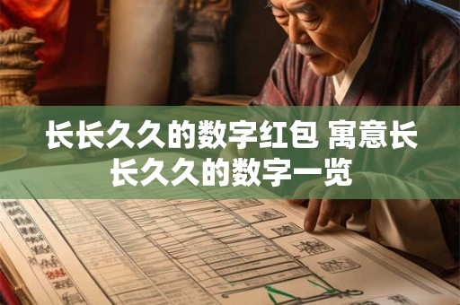 长长久久的数字红包 寓意长长久久的数字一览