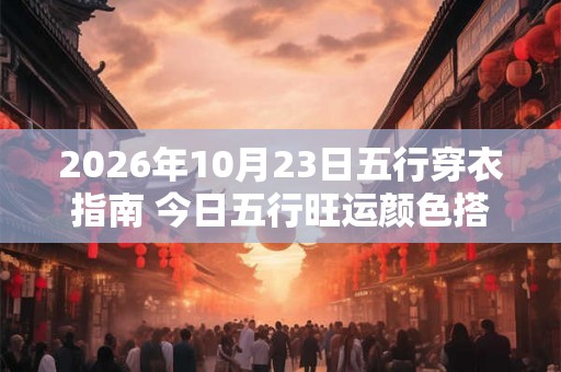 2026年10月23日五行穿衣指南 今日五行旺运颜色搭配