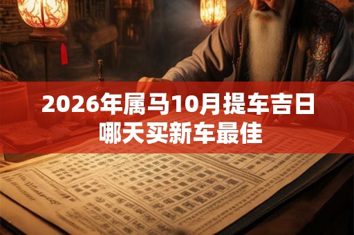 2026年属马10月提车吉日 哪天买新车最佳