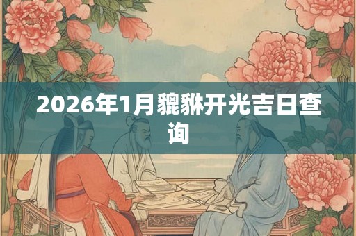 2026年1月貔貅开光吉日查询