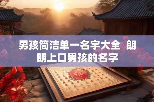 男孩简洁单一名字大全  朗朗上口男孩的名字