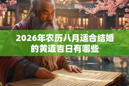 2026年农历八月适合结婚的黄道吉日有哪些