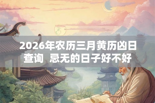 2026年农历三月黄历凶日查询  忌无的日子好不好