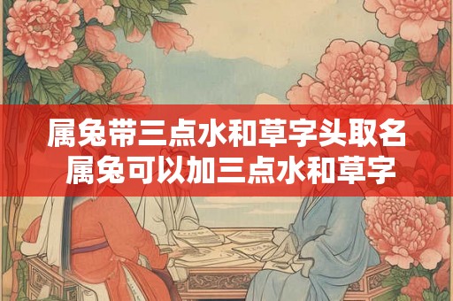属兔带三点水和草字头取名 属兔可以加三点水和草字头起名吗
