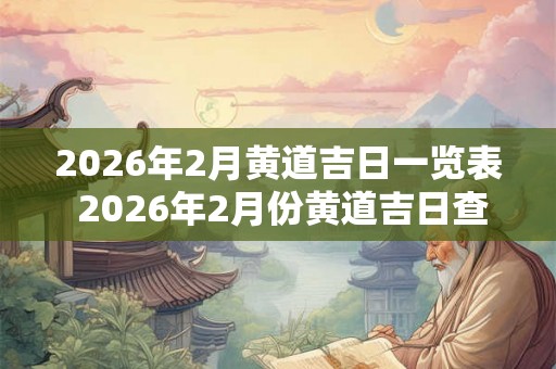 2026年2月黄道吉日一览表 2026年2月份黄道吉日查询