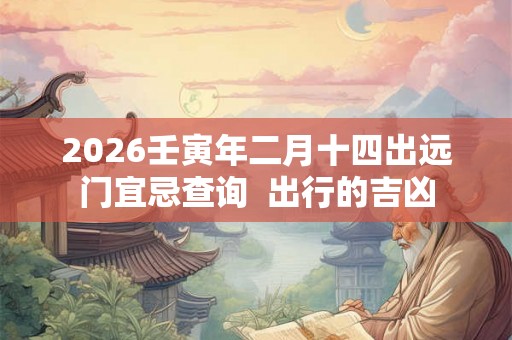 2026壬寅年二月十四出远门宜忌查询  出行的吉凶