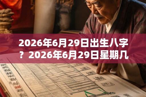 2026年6月29日出生八字?2026年6月29日星期几 2026年6月29日出生八字?2026年6月29日星期几