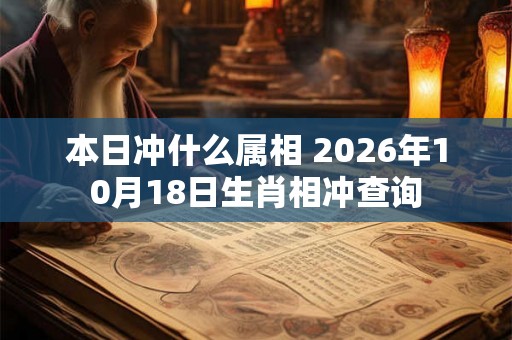 本日冲什么属相 2026年10月18日生肖相冲查询
