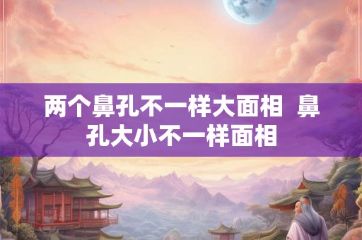 两个鼻孔不一样大面相 鼻孔大小不一样面相 两个鼻孔不一样大面相 鼻孔大小不一样面相