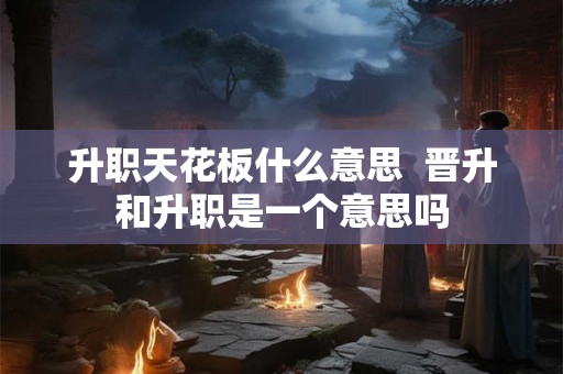 升职天花板什么意思  晋升和升职是一个意思吗
