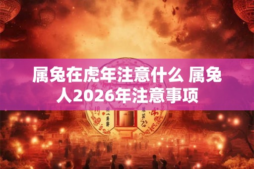 属兔在虎年注意什么 属兔人2026年注意事项
