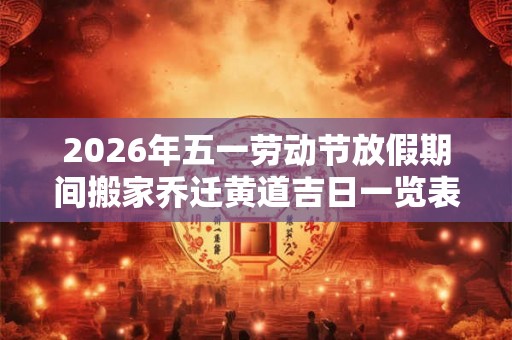 2026年五一劳动节放假期间搬家乔迁黄道吉日一览表