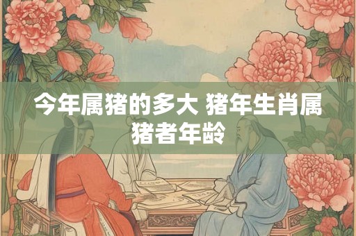 今年属猪的多大 猪年生肖属猪者年龄