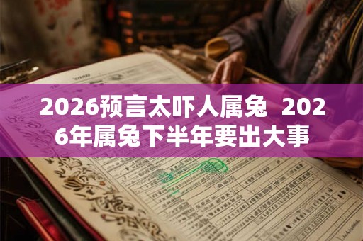 2026预言太吓人属兔  2026年属兔下半年要出大事