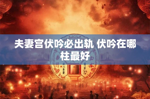 夫妻宫伏吟必出轨 伏吟在哪柱最好