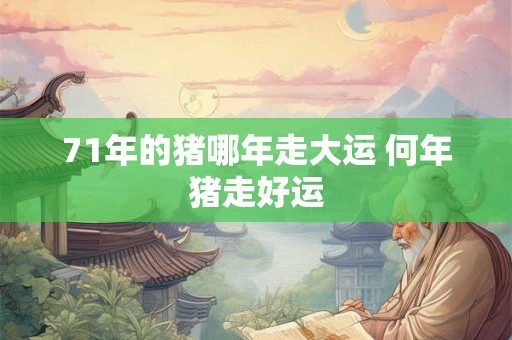 71年的猪哪年走大运 何年猪走好运
