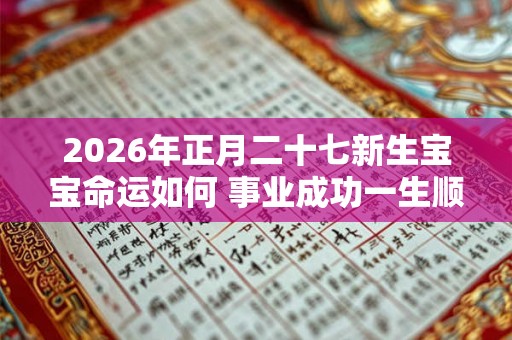 2026年正月二十七新生宝宝命运如何 事业成功一生顺遂
