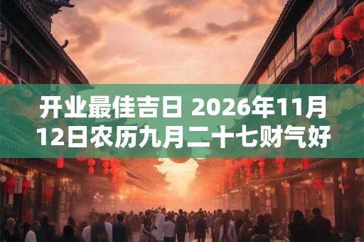 开业最佳吉日 2026年11月12日农历九月二十七财气好不好