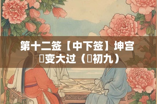 第十二签【中下签】坤宫 夬变大过（夬初九）