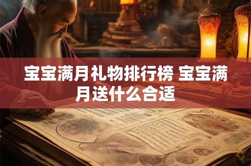 宝宝满月礼物排行榜 宝宝满月送什么合适
