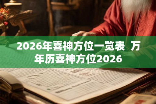 2026年喜神方位一览表  万年历喜神方位2026
