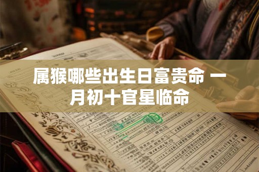 属猴哪些出生日富贵命 一月初十官星临命