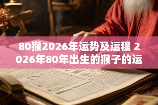 80猴2026年运势及运程 2026年80年出生的猴子的运势和运程如何