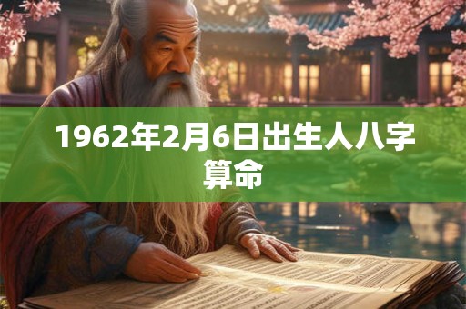 1962年2月6日出生人八字算命