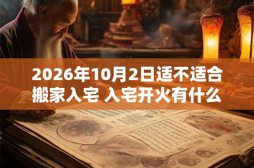 2026年10月2日适不适合搬家入宅 入宅开火有什么讲究吗