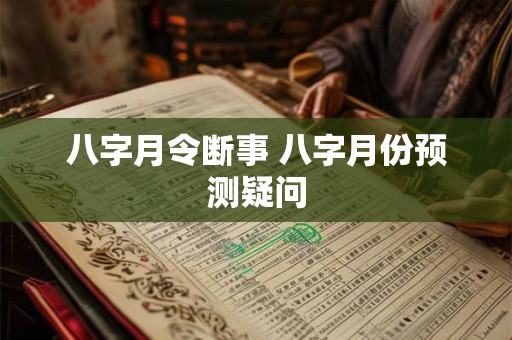 八字月令断事 八字月份预测疑问