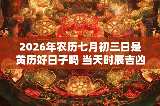 2026年农历七月初三日是黄历好日子吗 当天时辰吉凶查询