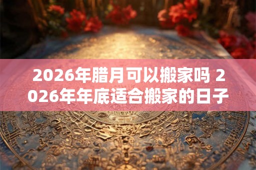 2026年腊月可以搬家吗 2026年年底适合搬家的日子